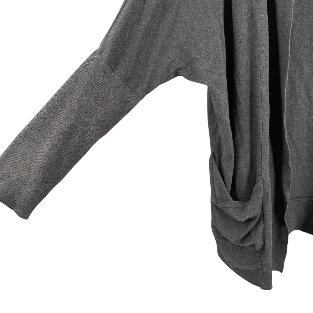 Pact Womens‎ Organic Cotton Cardigan L/XL Gray Open Front Dolman Sleeve Pockets - Picture 2 of 7